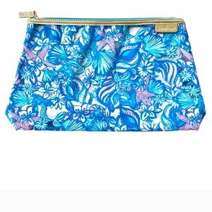 Lilly Pulitzer Blue Floral Cosmetic Bag